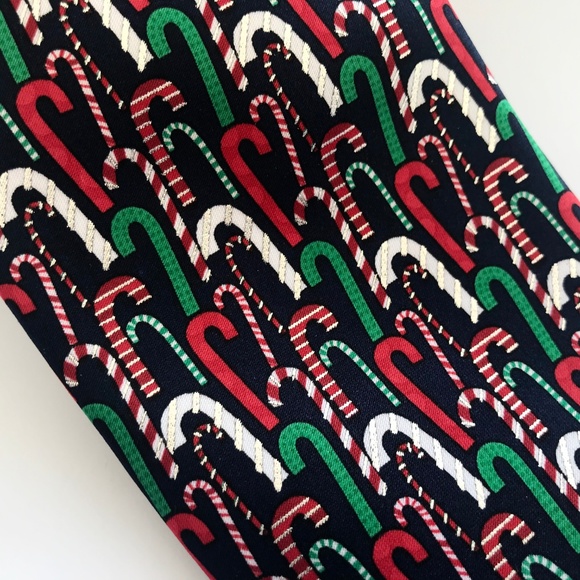 Mens Christmas NeckTie Tie Candy Cane Hallmark - Picture 1 of 7